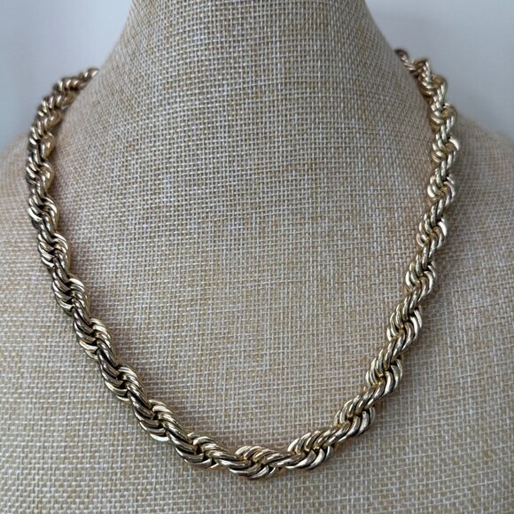Monet Gold-Tone Chunky Rope Chain Necklace With Adjustable Clasp - Picture 2 of 12